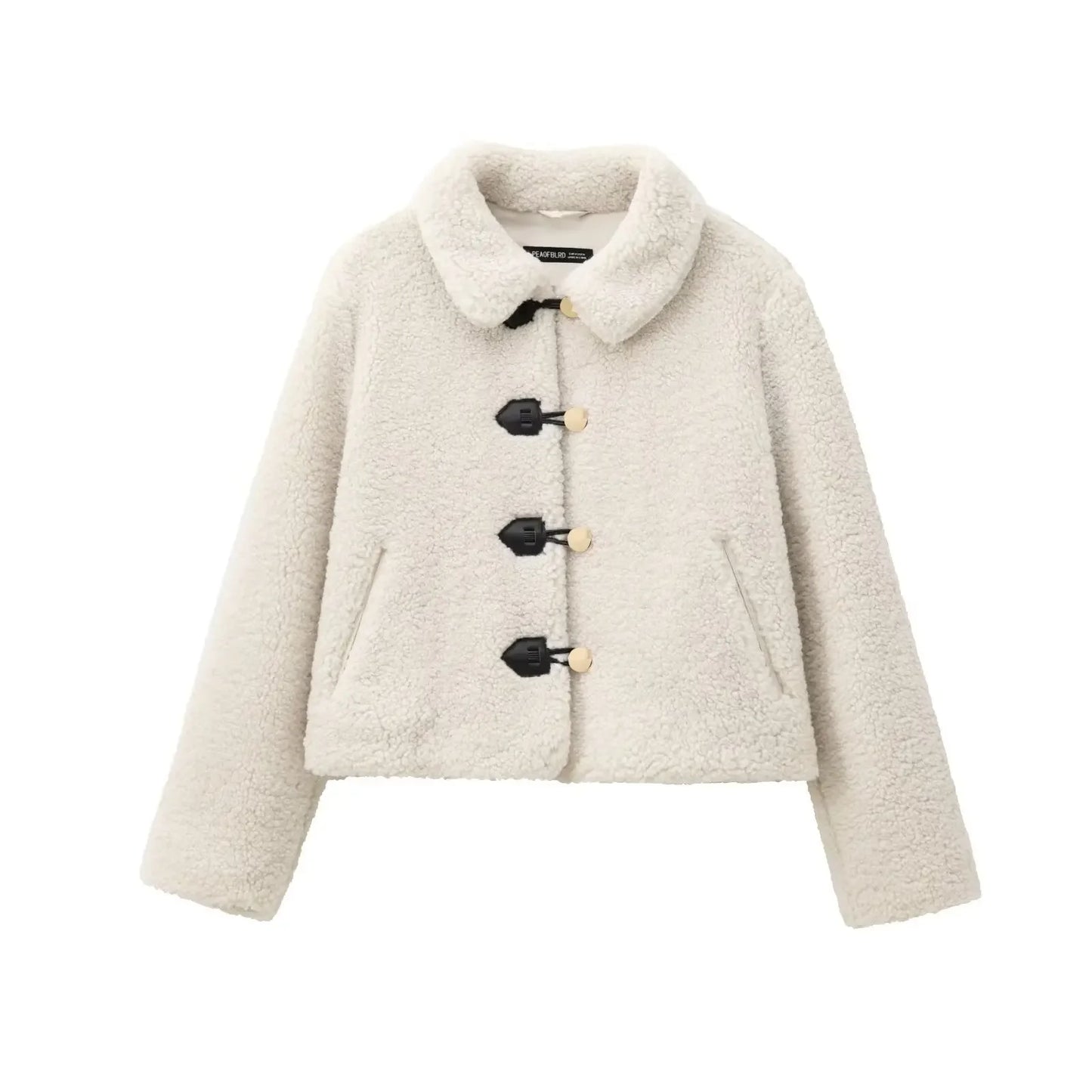 Shelly: Fleece Overcoat with Square Collar