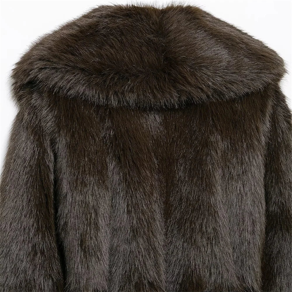 Fluffy Medium-Length Coat for Women