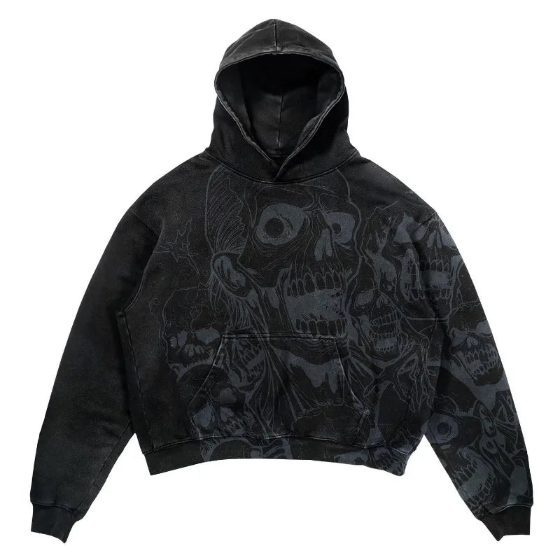 Revival: Skull Print Sweater Hoodie